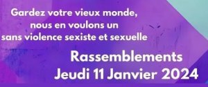 jeudi 11 janvier Rassemblement contre les violences sexistes et sexuelles