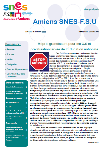 bulletin n°3 mars 2022