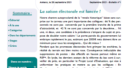 Septembre 2021 - Bulletin n°1