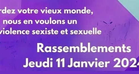 jeudi 11 janvier Rassemblement contre les violences sexistes et sexuelles