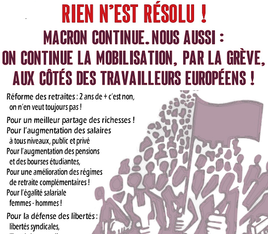 le 13 octobre : mobilisation syndicale européenne