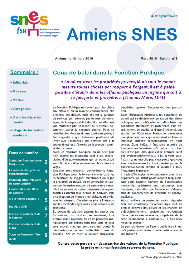 Mars 2019 - Bulletin n°3