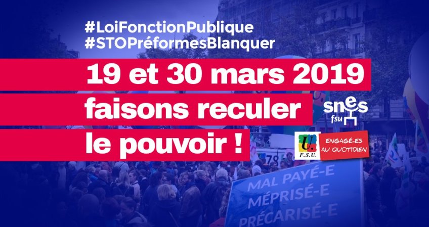 Lieux de rassemblements pour la manifestation du mardi 19 mars 2019